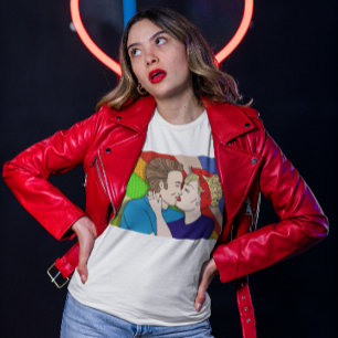 Retro-Paar beim Küssen, Pop-Art der 1950er Jahre   T-Shirt