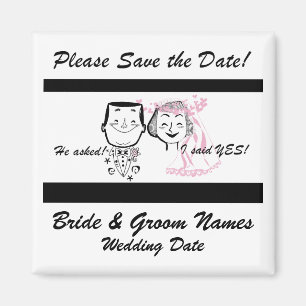 Retro Paar-Save the Date Magnet