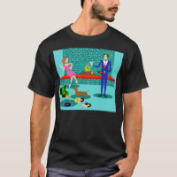 Retro Paare mit HundeT - Shirt