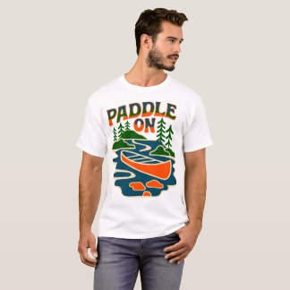 Retro Paddle auf Kanufahrt Outdoor Adventure DesT- T-Shirt