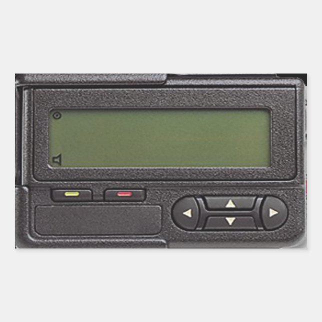 Retro-Pager-eckige Aufkleber (Vorderseite)