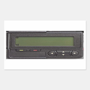 Retro Pager-rechteckige Aufkleber