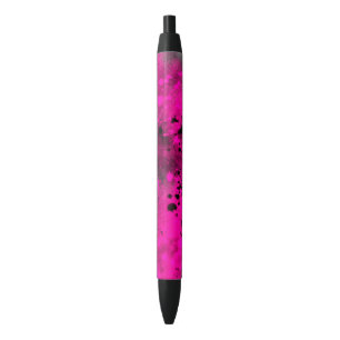 Retro Paint Spritzer Effect Pink & Black Kugelschreiber