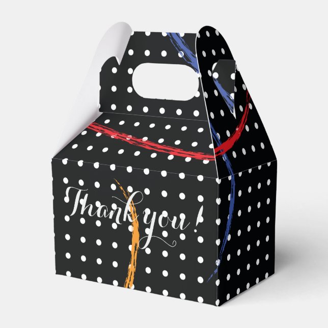 Retro Paint Spritzer und Dots Custom Vielen Dank Geschenkschachtel (Vorderseite)
