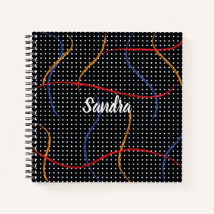Retro Paint Spritzer und Dots Personalisiert Notizbuch