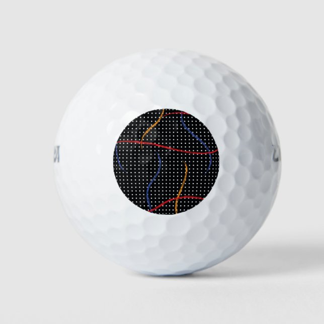 Retro Paint Spritzer und Punkte Golfball (Vorderseite)