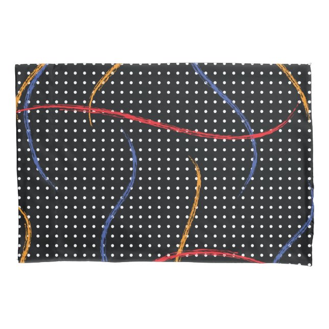 Retro Paint Spritzer und Punkte Kissenbezug (Vorderseite-Links)