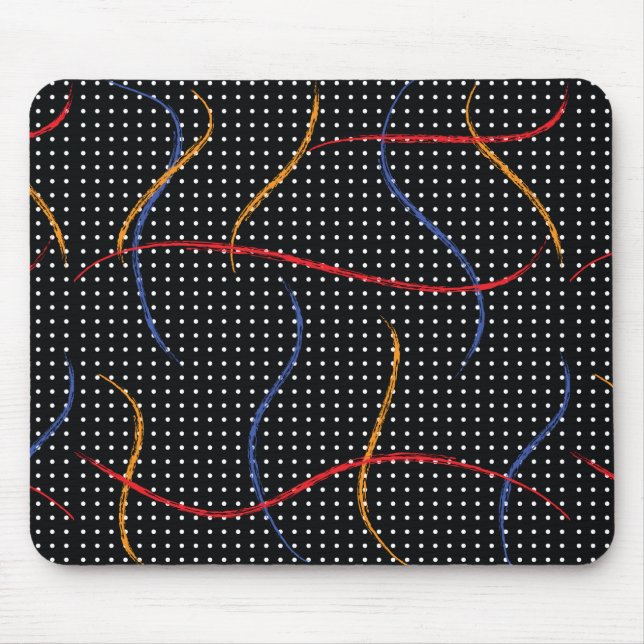 Retro Paint Spritzer und Punkte Mousepad (Vorne)