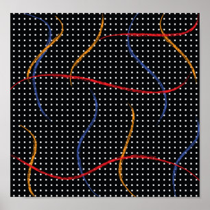 Retro Paint Spritzer und Punkte Poster