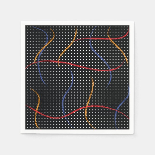 Retro Paint Spritzer und Punkte Serviette (Vorderseite)