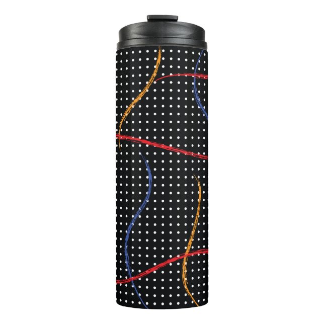 Retro Paint Spritzer und Punkte Thermosbecher (Vorderseite)