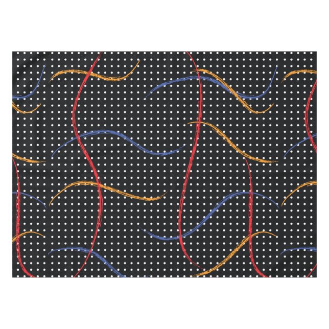 Retro Paint Spritzer und Punkte Tischdecke (Vorderseite (Horizontal))