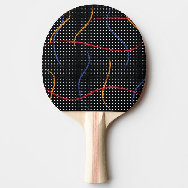 Retro Paint Spritzer und Punkte Tischtennis Schläger (Vorderseite)