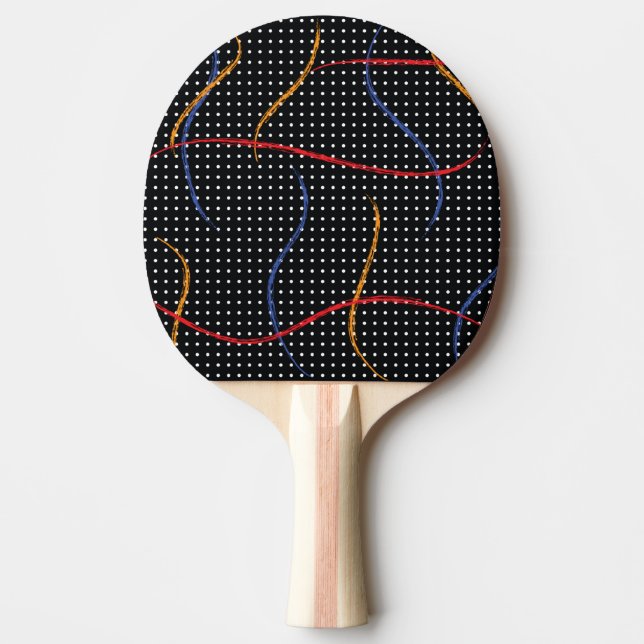 Retro Paint Spritzer und Punkte Tischtennis Schläger (Vorderseite)