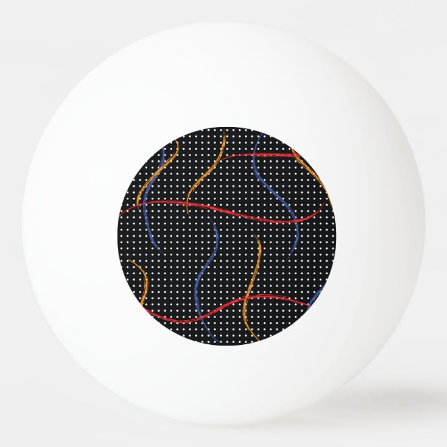 Retro Paint Spritzer und Punkte Tischtennisball (Vorderseite)