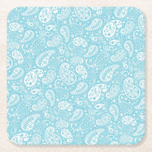 Retro Paisley in Blaugrün Rechteckiger Pappuntersetzer