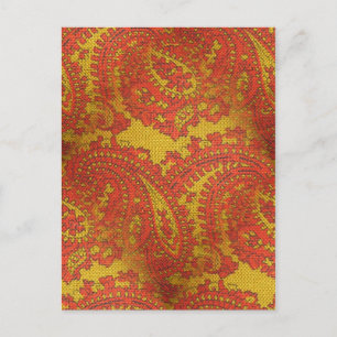 Retro Paisley Postkarte