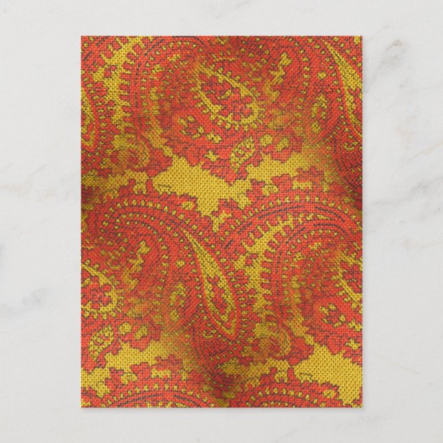 Retro Paisley Postkarte (Vorderseite)