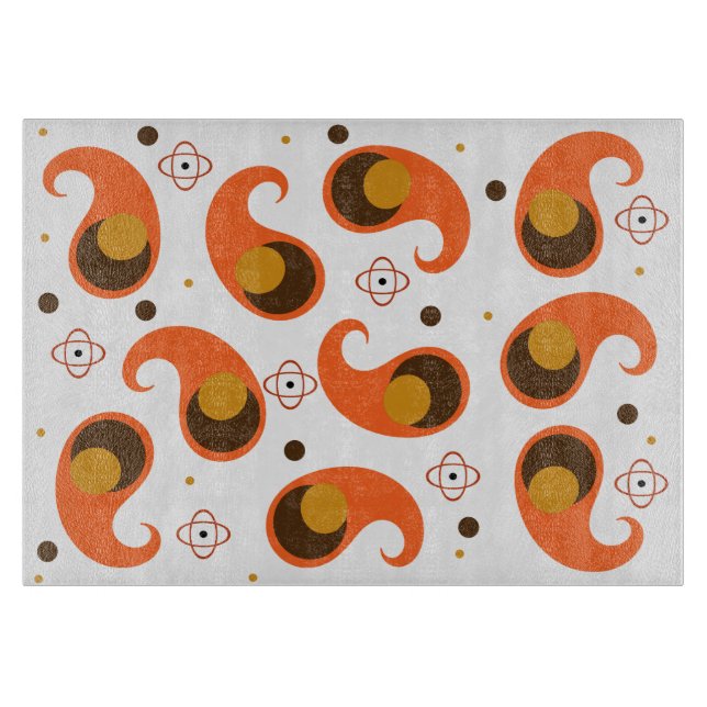 Retro Paisley Schneidebrett (Vorderseite)
