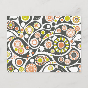 Retro-Paisleymuster Postkarte
