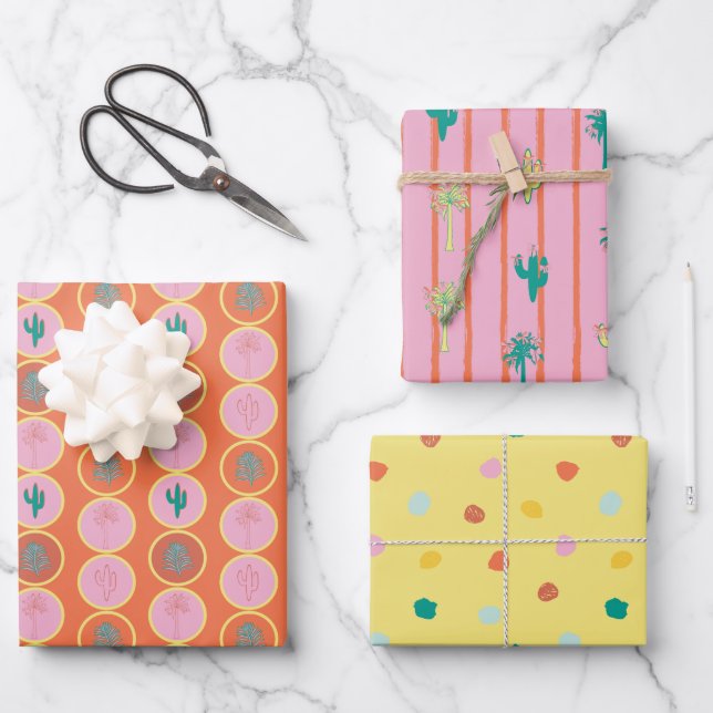 Retro Palm Springs Geschenkpapier-Set 2 Geschenkpapier Set (Vorderseite)