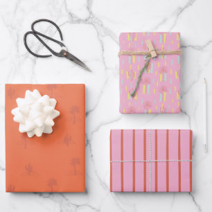 Retro Palm Springs Geschenkpapier-Set 3 Geschenkpapier Set