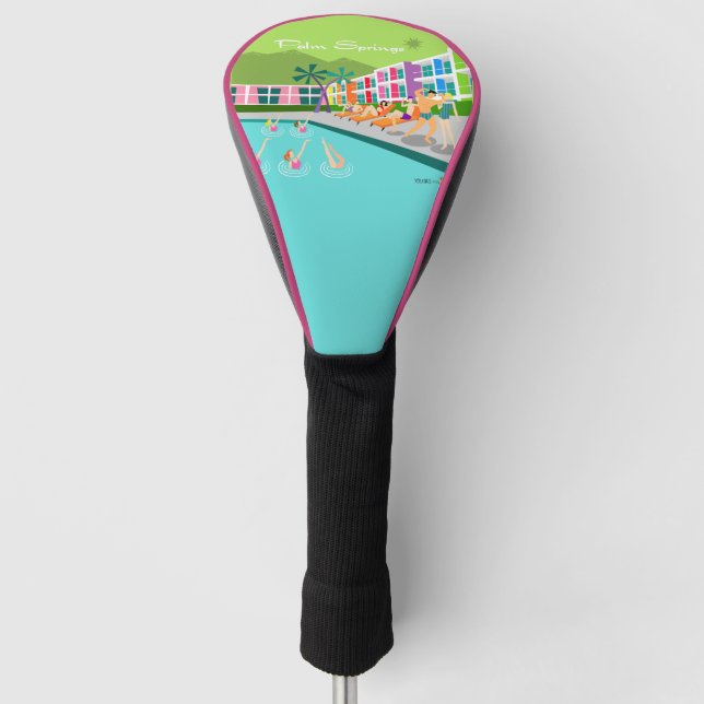 Retro Palm Springs Hotel Golf Head Cover Golf Headcover (Vorderseite)