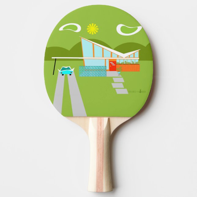 Retro Palm Springs House Ping Pong Paddle Tischtennis Schläger (Vorderseite)