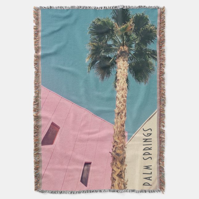 Retro Palm Springs Throw Blanke Decke (Vorderseite Vertikal)