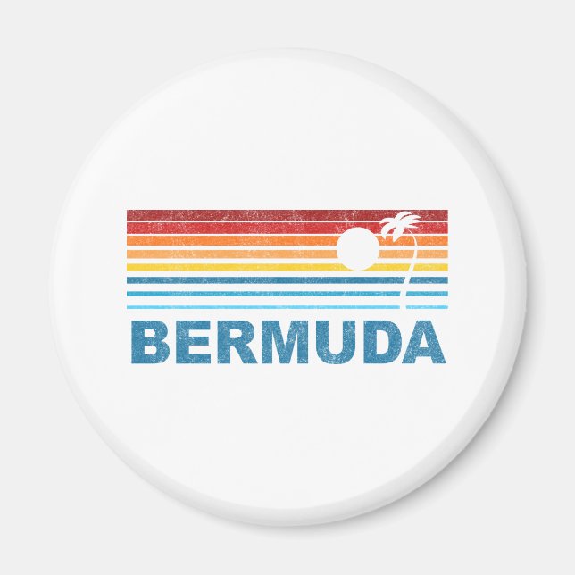 Retro Palm Tree Bermuda Magnet (Vorne)