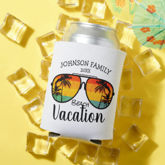 Retro Palm Trees Sonnenbrille Familienurlaub Dosenkühler