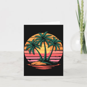 Retro-Palmen Sonnenuntergang tropischer Sommer für Karte