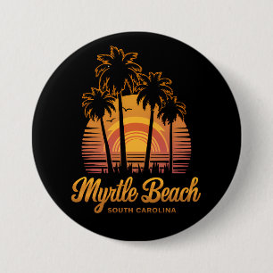 Retro-Palmenbaum-Sonnenuntergang South Carolina My Button