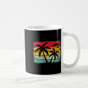 Retro Palmenstrand Sonnenuntergang Sommer Stimmung Kaffeetasse