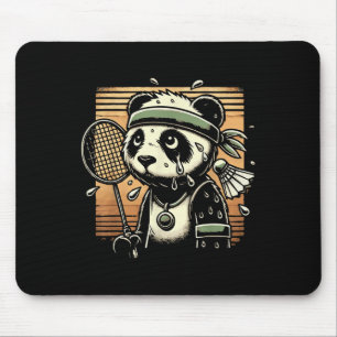 Retro-Panda-Badmintonspieler-Schläger-Shuttle Mousepad