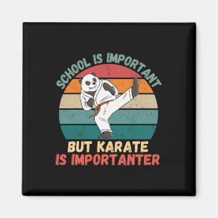 Retro Panda Schule ist wichtig Karate ist wichtig Magnet