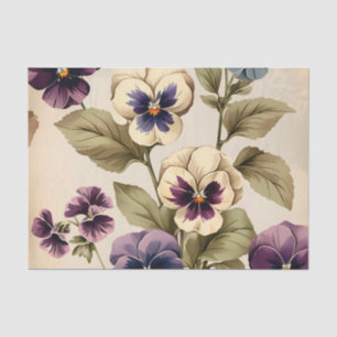 Retro-Pansy-Blume in geschmolzenen Tönen Seidenpapier