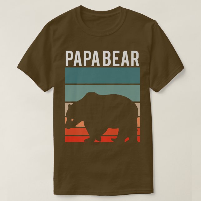Retro Papa Bären Wandern Camping Lover New Dad Ann T-Shirt (Design vorne)