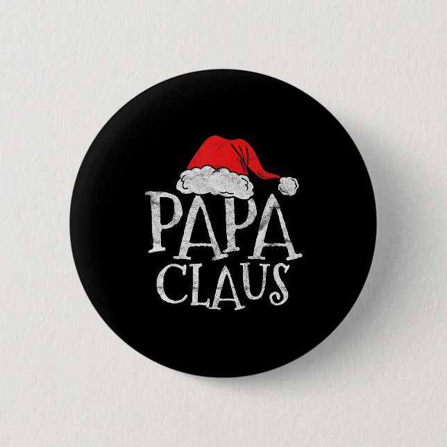 Retro Papa Claus Gift Funny Christmas Santa Costum Button (Vorderseite)