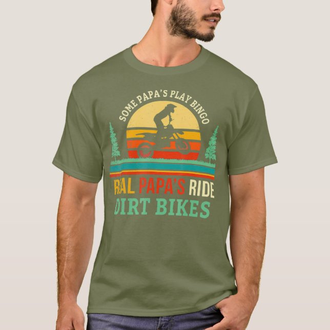 Retro Papa Dirt Bike Gift Dad Dirtbike Gifts T-Shirt (Vorderseite)