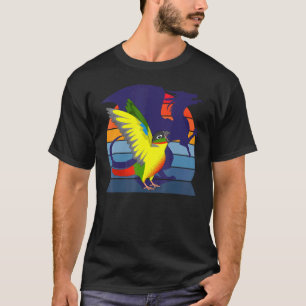 Retro Papagei I Dragon I schreien gelbe grüne Che T-Shirt