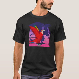 Retro Papagei I Dragon I schreiende Scarlet Macaw T-Shirt
