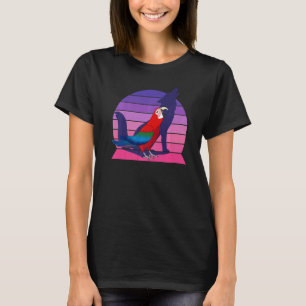 Retro Papagei I Howling Wolf I schreiend Grün T-Shirt