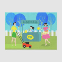 Rétro papier de soie de soie du stand de limonade