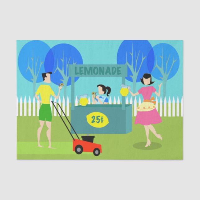 Rétro papier de soie de soie du stand de limonade (Recto)
