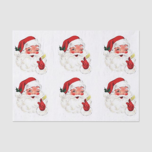 Rétro papier de soie de soie vintage de Noël de (Recto)