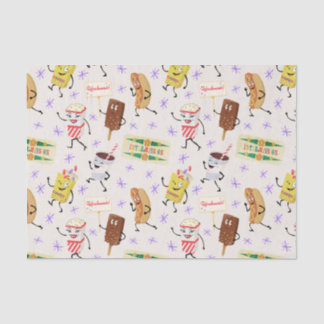 Retro Parading Snacks Let's All Go to a Party Seidenpapier