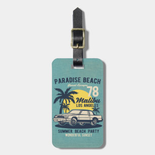 Retro Paradise Beach Party Classic Car Poster Gepäckanhänger