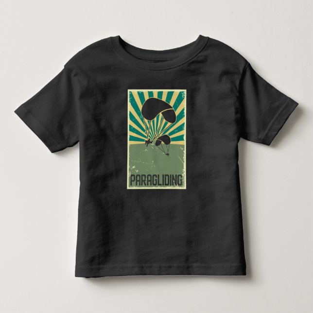 Retro Paragliding Art Fliegen Hobby Paragliding Kleinkind T-shirt (Vorderseite)