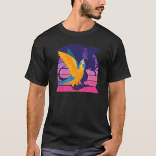 Retro Parrot I Dragon I schreiend blau geworfen Ma T-Shirt
